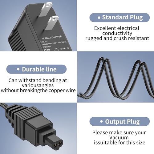 Replacement AC Charger for Shark V2945Z V2950 XA2950 Carpet Sweeper
