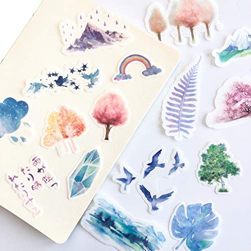 Alideco 60Pcs Forest Cloud Decorative Stickers Set for Journaling and DIY Crafts