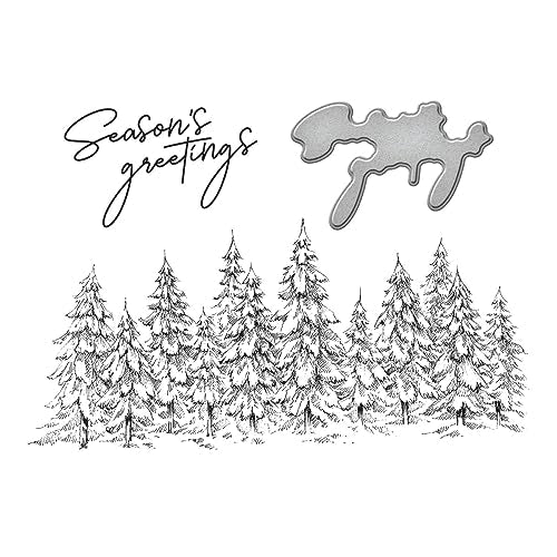 Spellbinders BP-073 Seasons Greetings Evergreens Press Plate & Die Set from The More BetterPress Christmas Collection