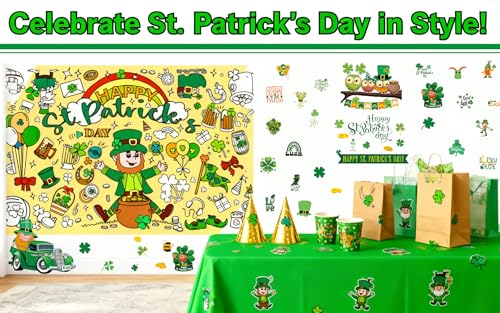 St. Patrick's Day Jumbo Coloring Poster 30"x72" - Fun Party Activity