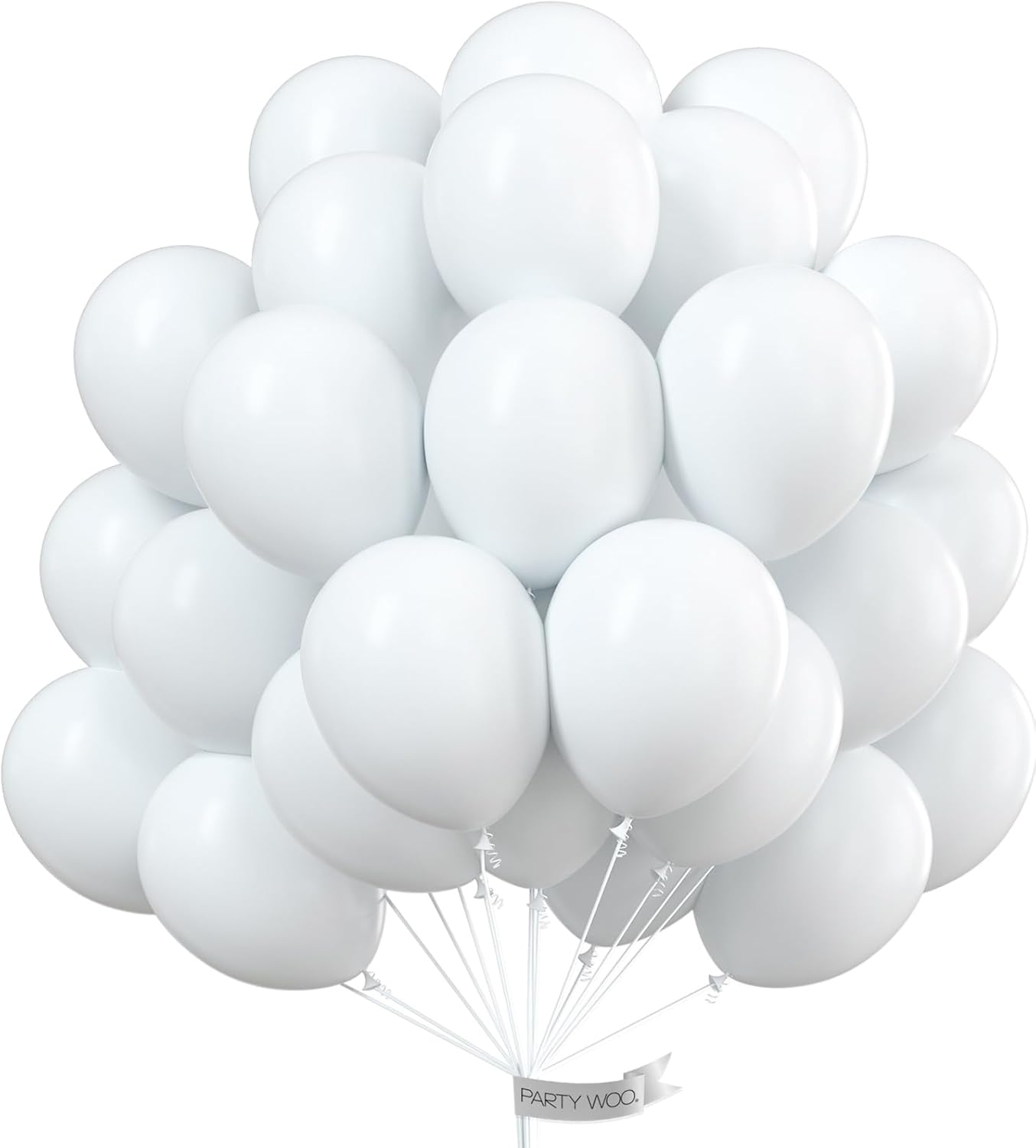 PartyWoo Metallic Gold & White Balloons - 100 Pack for Stunning Celebrations