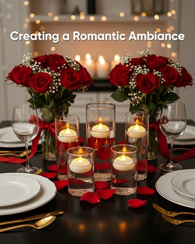 White 2-Inch Flameless LED Floating Candles - Waterproof Tealights, 6 Pack