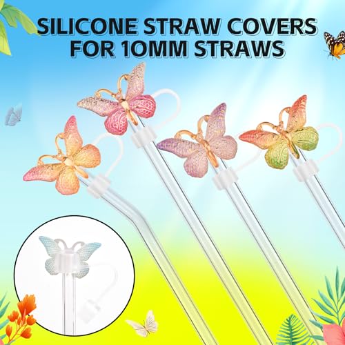 10PCS Butterfly Straw Toppers for Stanley Tumblers - 30oz & 40oz