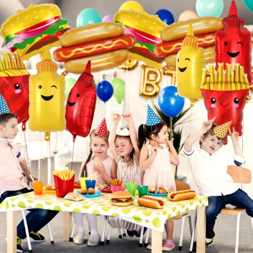 12 Pcs BBQ Food Themed Foil Balloons for Party Decoration