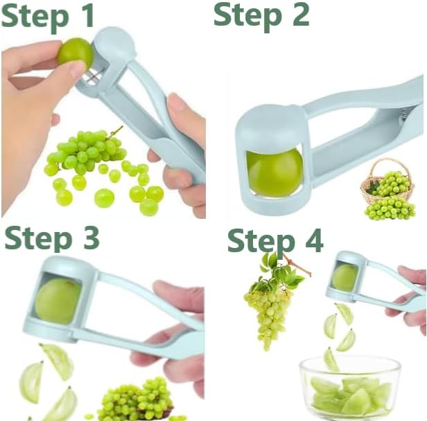 Skiennix Grape Cutter - Food Grade Fruit Cutting Tool with Serrated Blade | Easy Grip for Kids