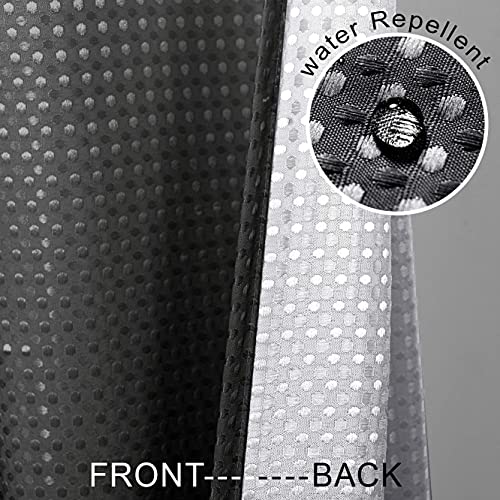 Mrs.Naturall Black and White Waffle Shower Curtain Set, 70x72
