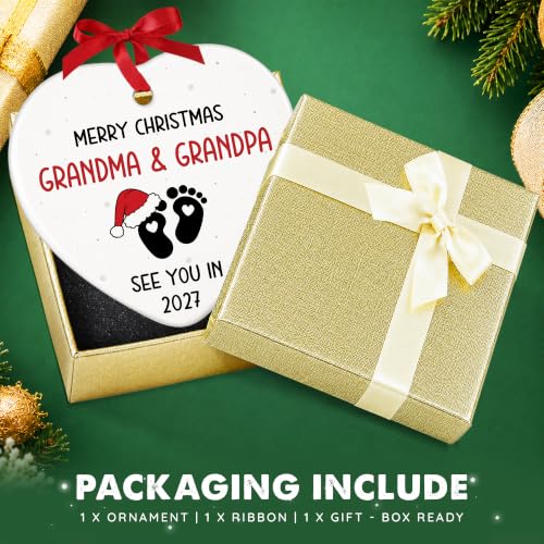 Expecting Baby Grandparents Ornament - Christmas Gift for Future Grandma & Grandpa - Expecting Baby Announcement Keepsake - Variation: Expecting Baby - Grandparents 03