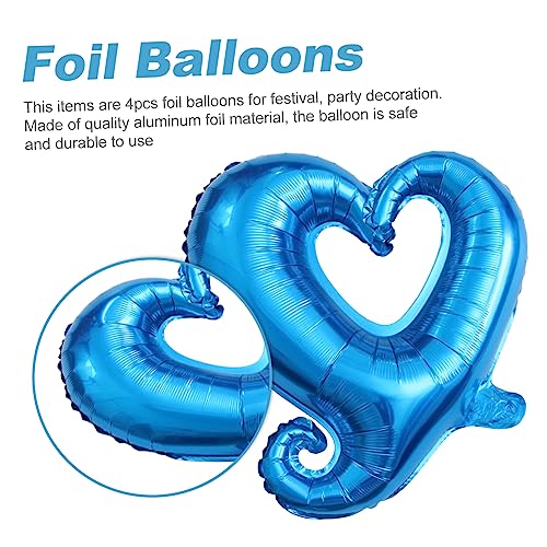 WHAMVOX 4pcs 18-Inch Heart Foil Balloons for Wedding and Party Decor