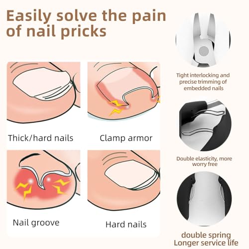 Professional Toenail Clippers for Thick and Ingrown Nails, Stainless Steel