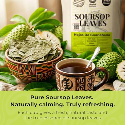 Akshit Whole Dried Soursop Leaves - 200 Count Natural Graviola Leaf Tea