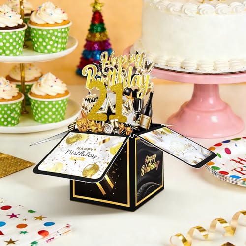 Handcrafted 3D Birthday Card for 21st Celebration - Eco-Friendly