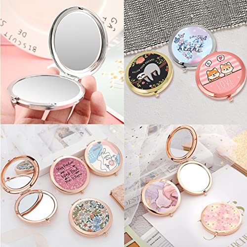 LONNAONE Compact Pocket Makeup Mirror - Double Sided Travel Mirror