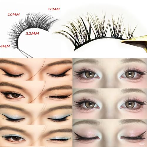 AM RONG MAGIC 10 Pairs Faux 3D Mink False Eyelashes Thick Long Fluffy Multilayer Reusable Cat Eye Lashes M-02
