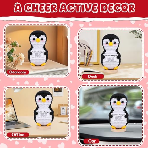 JoycuFF Mini Positive Penguin Crochet Doll – Cute Emotional Gift