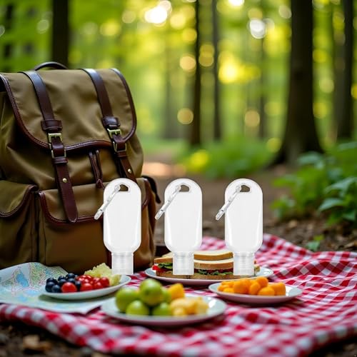 Portable Hot Sauce Keychain Bottles 4Pcs Refillable Travel Containers