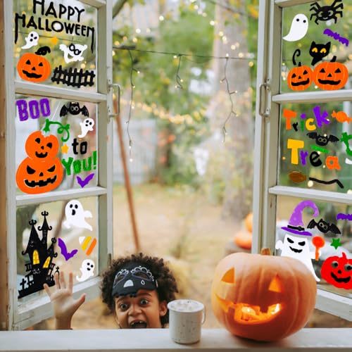 Halloween Gel Window Clings - 6pcs Spooky Decor Decals