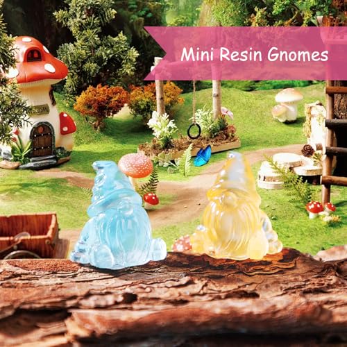 90 Mini Glow in the Dark Gnome Figurines - 6 Colors for Fairy Gardens