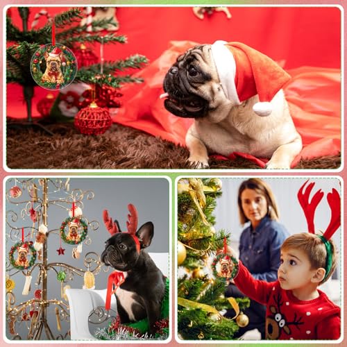 FLYAB French Bulldog Christmas Ornament 2025 Acrylic Dog Tree Decoration