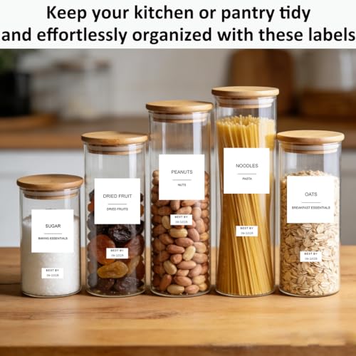 300pcs Pantry Labels - Minimalist Waterproof Food Storage Stickers