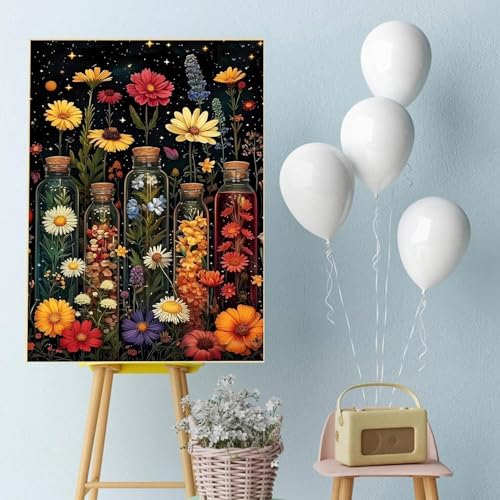 GOUOYANA Vintage Flowers Diamond Art Kit for Adults 12x16in