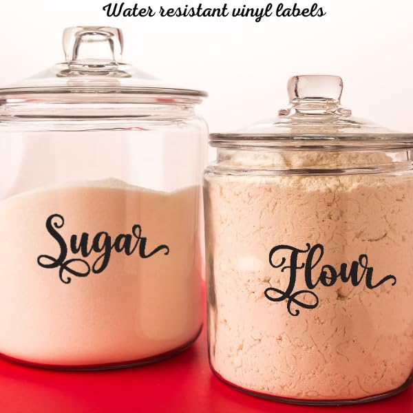 6 PCS Waterproof Kitchen Labels for Sugar, Flour, Coffee, Tea