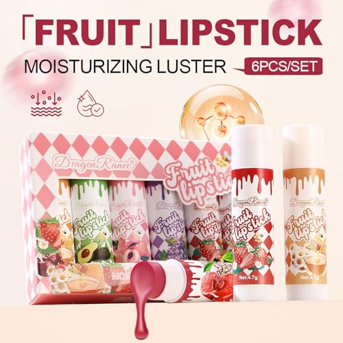 Bekoeen 6-Pack Fruity Hydrating Lip Balm Set for Chapped Lips