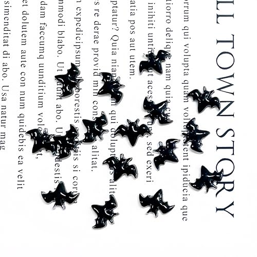 200Pcs Halloween Bat Nail Art Charms 3D Resin Flatback Gems