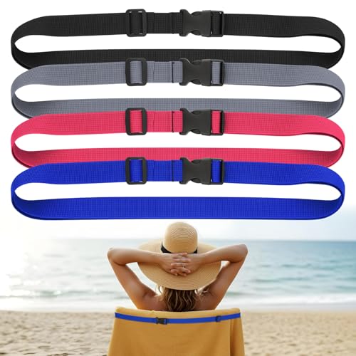Adjustable Towel Bands for Beach & Cruise Chairs - 4 Pack