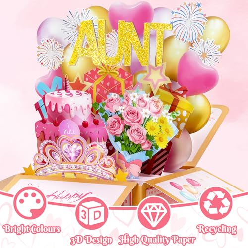 3D Pop Up Birthday Card for Aunt | Interactive Surprise Gift