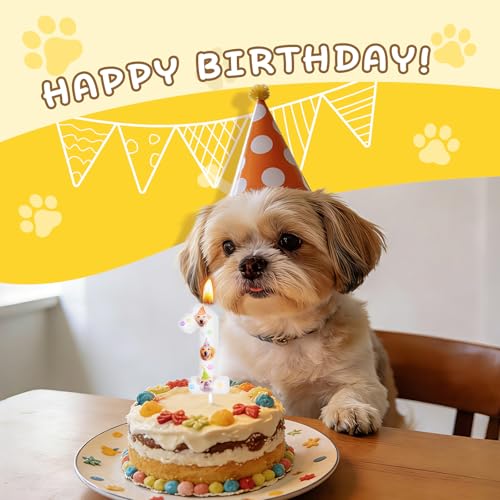 Dog Birthday Candle Number 1 - Fun Party Decoration for Cakes