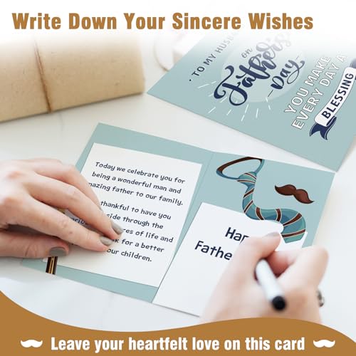 Cute Father's Day Card for Husband - 8x5 inches, Dual Page Design