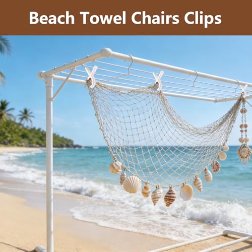 Heavy Duty Beach Towel Clips - 8 Pack in Blue & Khaki