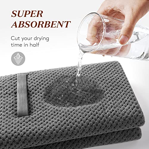 YFONG Gray Large Microfiber Hair Towel Wrap - Super Absorbent 26"x40"