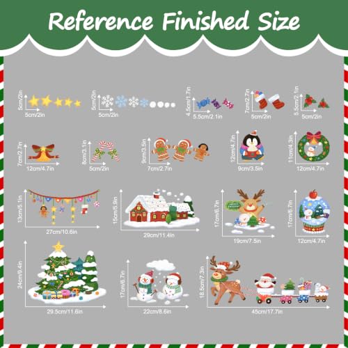 Christmas Window Clings Set - Winter House & Xmas Tree Decorations - 9 Sheets