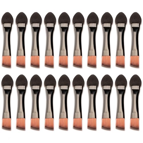 Jaasuee 20-Piece Eyeshadow Brush Set Dual-Sided Sponge & Nylon Applicators