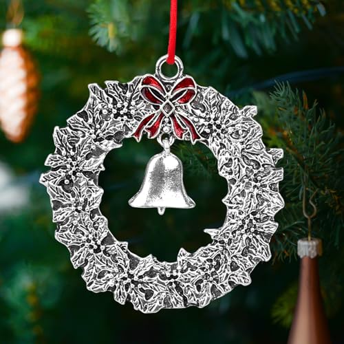 GTYRERO Silver Metal Christmas Tree Ornaments Hanging Holiday Decor