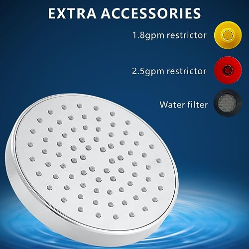 Nuodan 4.7-Inch High-Pressure Rainfall Shower Head - Chrome (1 Pack)