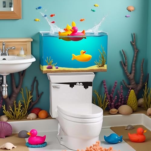 3D Monster Toilet Seat Sticker Waterproof Vinyl Decal 2-Pack