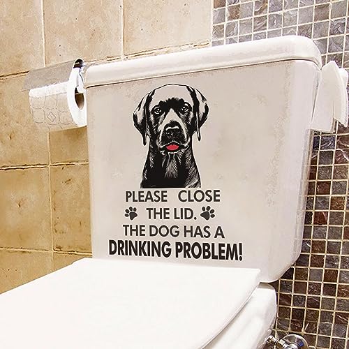 Funny Labrador Retriever Toilet Seat Decal - Waterproof Vinyl Bathroom Humor