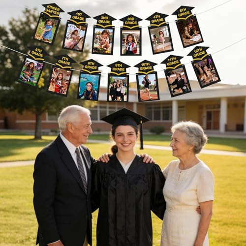 Graduation Photo Banner 2026 - Pre-Assembled Picture Garland for Party Decor
