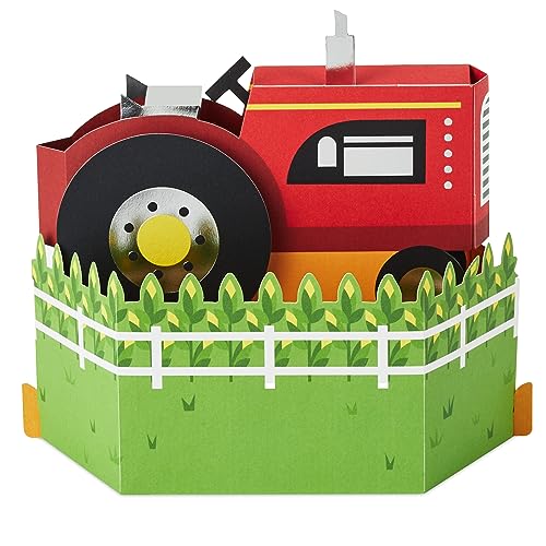 Hallmark Red Tractor Pop Up Card for Kids - Fun Birthday Greeting