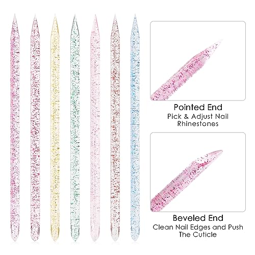 100 Pcs Disposable Double-End Nail Cuticle Pusher Gold Care Sticks
