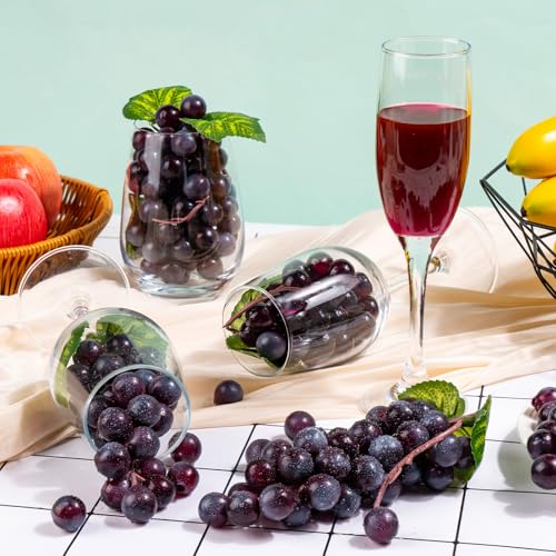 4pcs Artificial Plastic Purple Grapes - Lifelike Decor