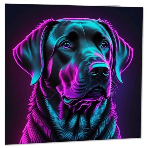 Premium Black Labrador Birthday Greeting Card - 145mm Square
