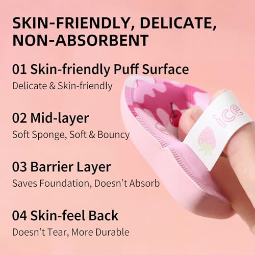 BOROLA 3-Piece Makeup Sponge Set with Mini Thumb Puff and Triangle Blender