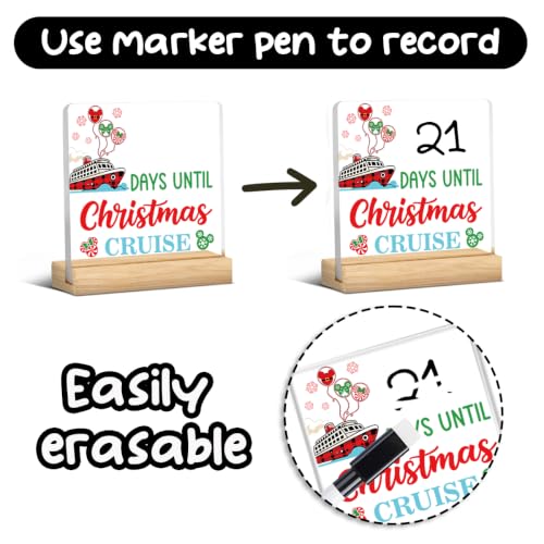 Christmas Cruise Countdown Calendar Sign - Acrylic Holiday Decor - Variation of Christmas2