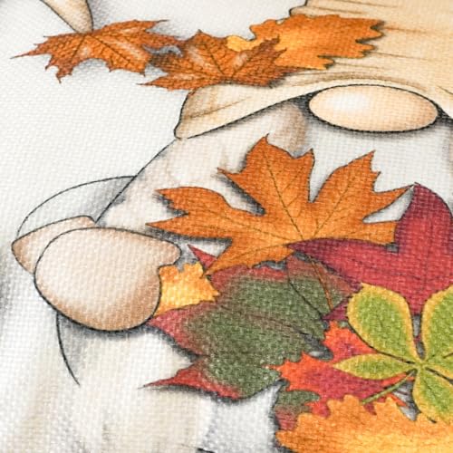 ONWAY Fall Maple Leaves Gnome Lumbar Pillow Cover 12x20 Gray Autumn Decor