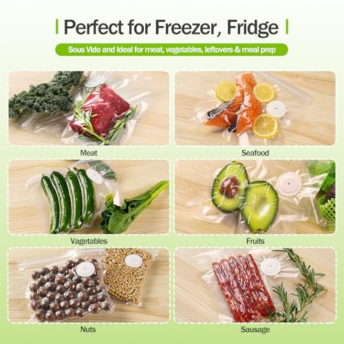 Reusable Vacuum Sealer Bags for Food Storage - BPA-Free, Leak-Proof, 10 Pack