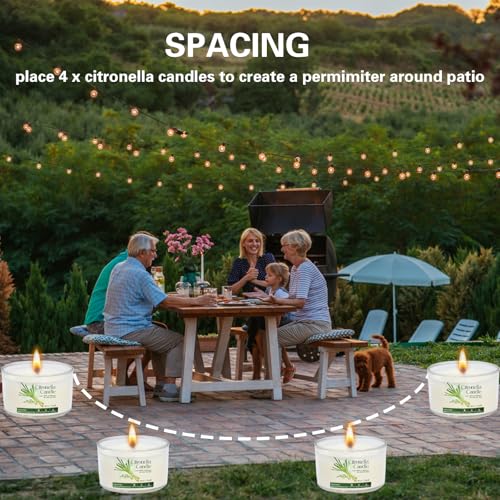 Collabell 16-Pack Citronella Soy Candles - Natural Outdoor Patio Candles