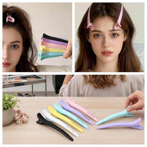 Duckbill Hair Clips 6-Pack – Colorful Sectioning Clips for Styling & Hair Cutting